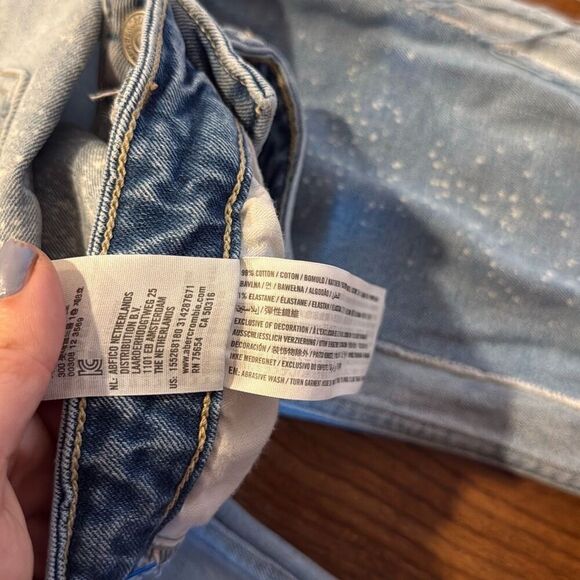 Abercrombie & Fitch Zoe natural rise ankle straight patched jeans 26 long - Picture 4 of 10